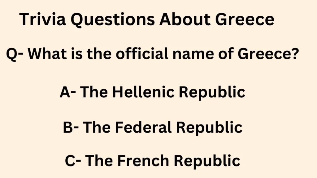 Trivia Questions About Greece