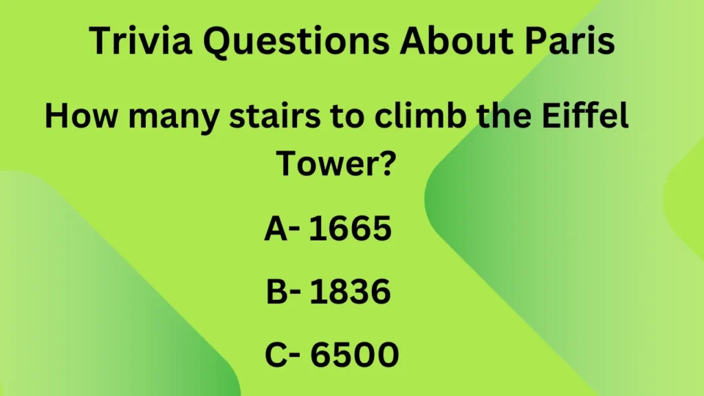 Trivia Questions About Paris