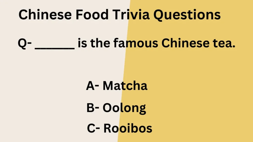 Chinese Food Trivia Questions